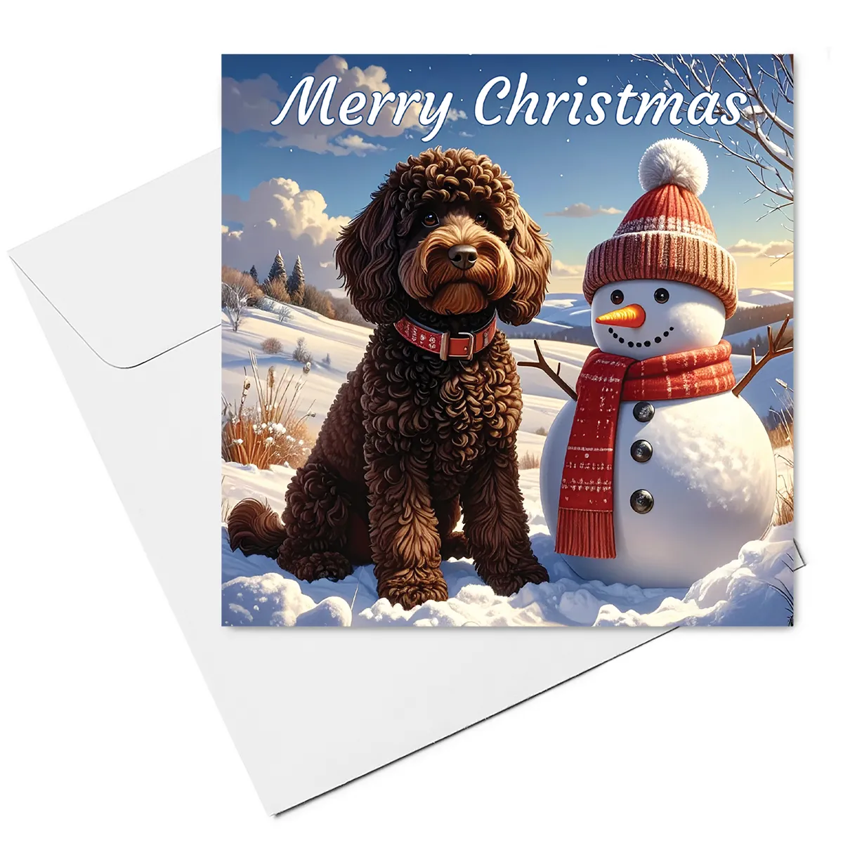 cockapoo christmas card & envelope