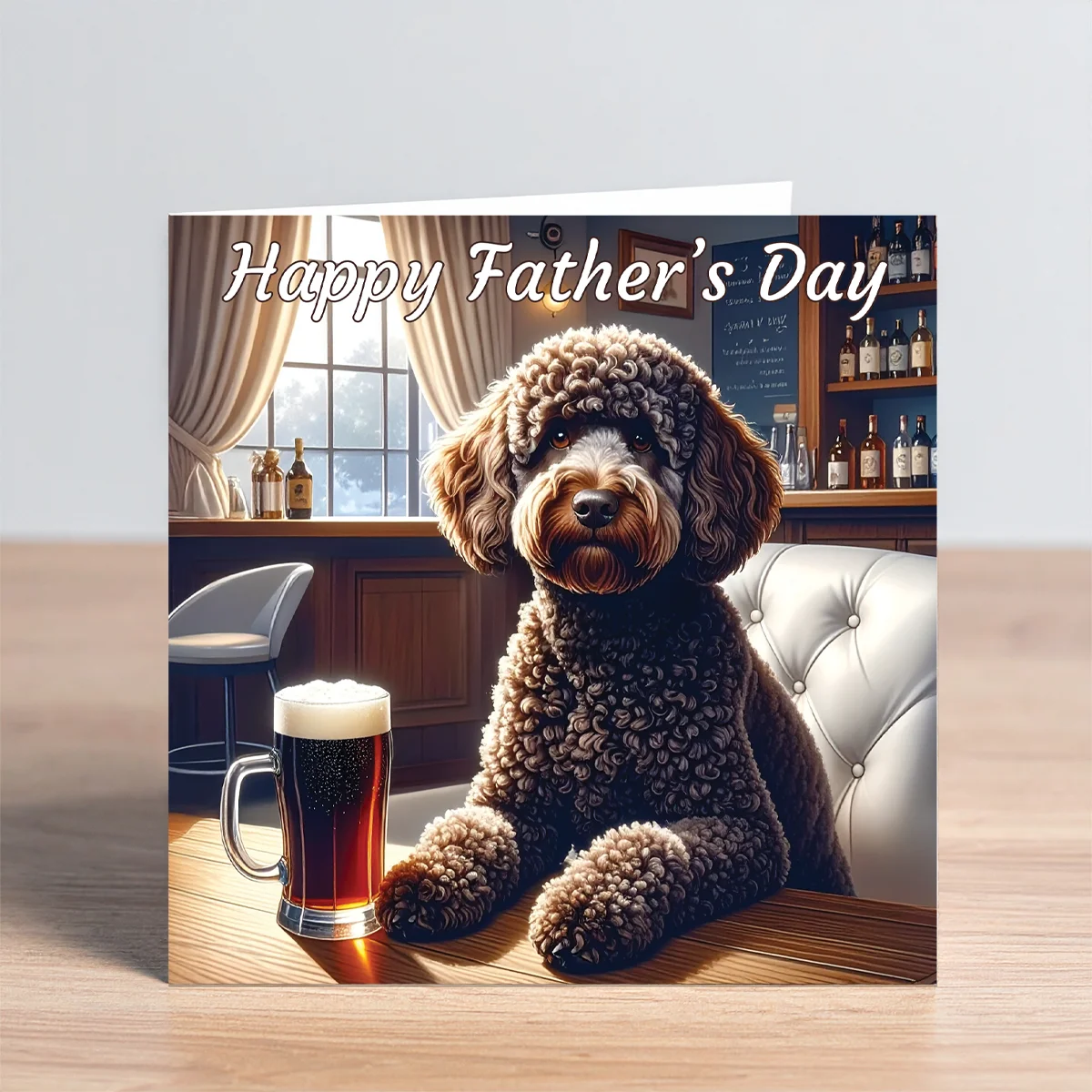 chocolate cockapoo fathers day card