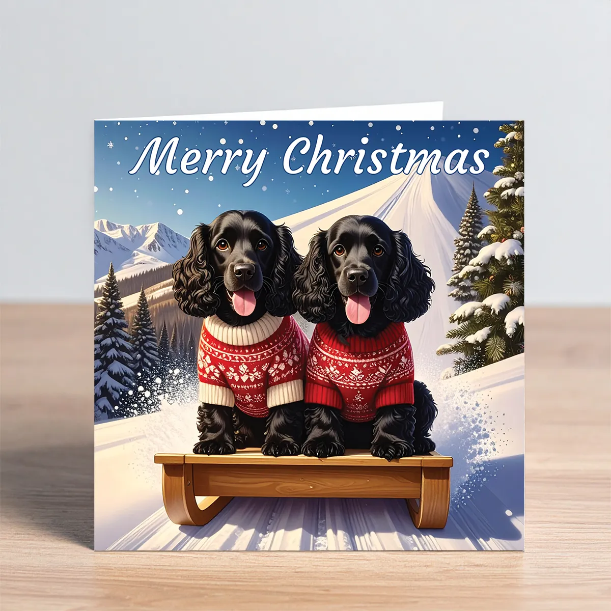 cocker spaniel christmas card