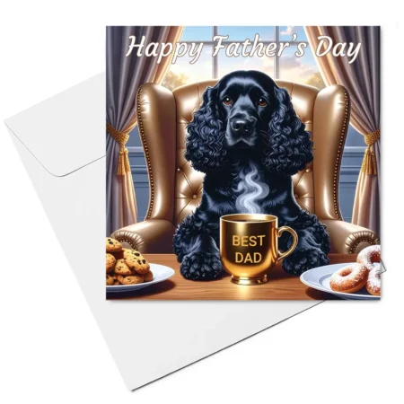 cocker spaniel fathers day card & envelope