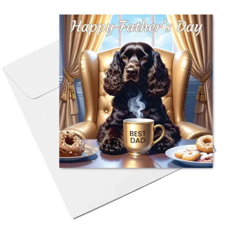 cocker spaniel fathers day card & envelope