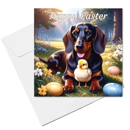 dachshund easter card & envelope