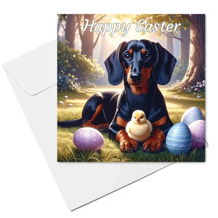 dachshund easter card & envelope