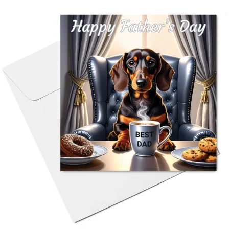 dachshund fathers day card & envelope
