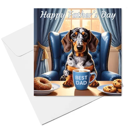 dachshund fathers day card & envelope