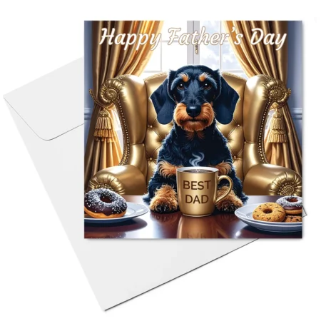 dachshund fathers day card & envelope