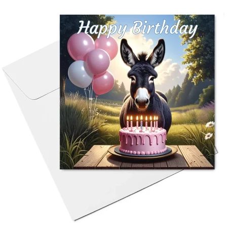 donkey birthday card & envelope