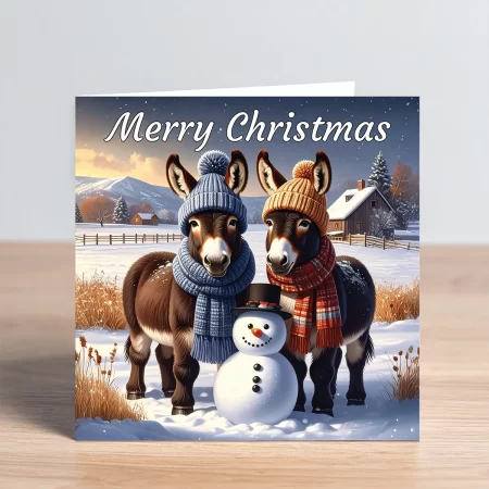 donkey christmas card