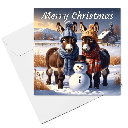 donkey christmas card & envelope