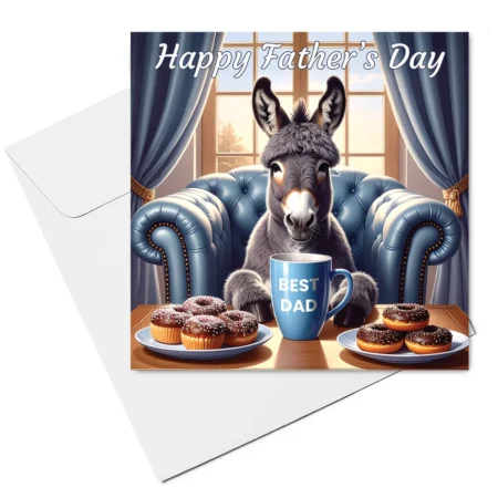 donkey fathers day card & envelope