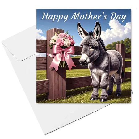 donkey mothers day card & envelope