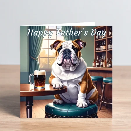 english bulldog fathers day card