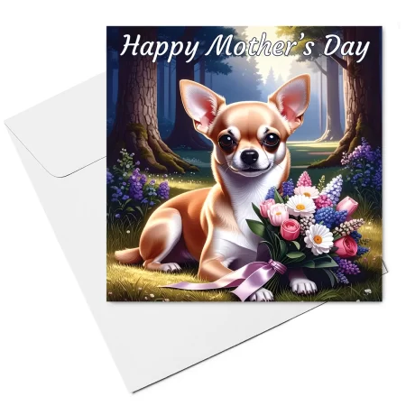 fawn chihuahua mothers day card & envelope