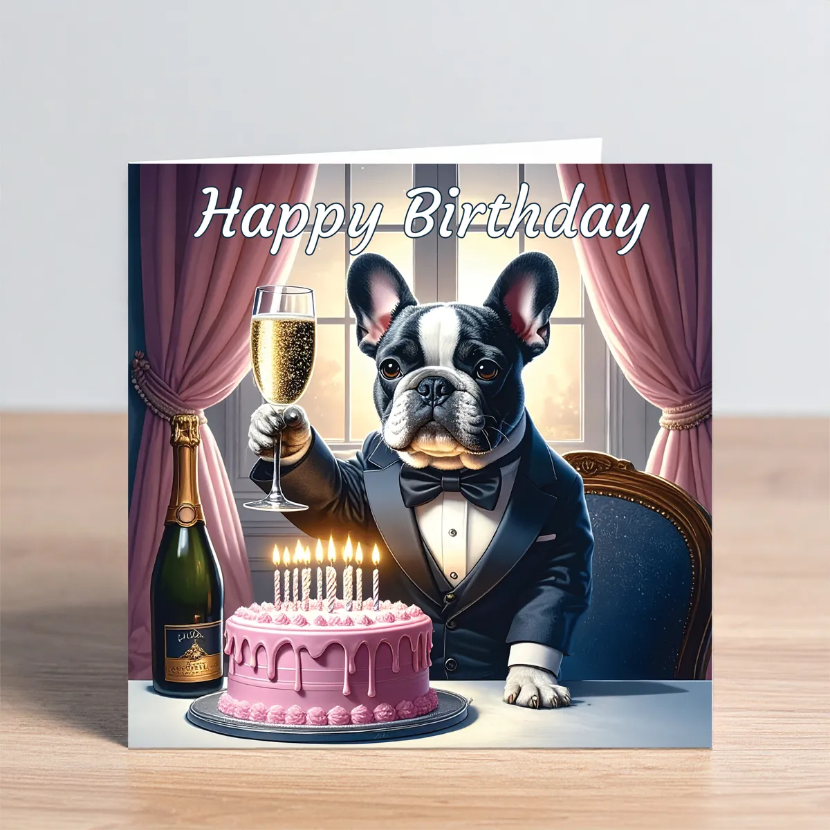 french bulldog birthday card