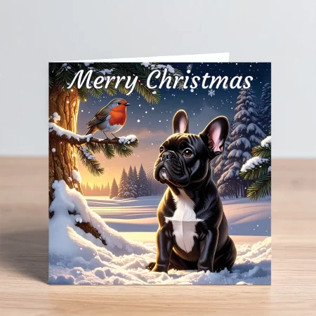 french bulldog christmas card