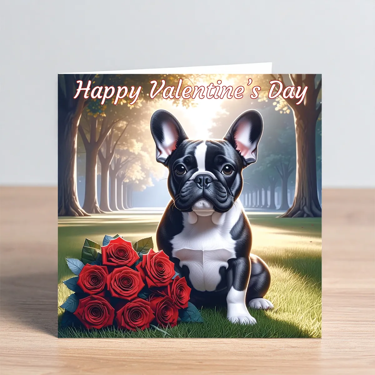 french bulldog valentine card