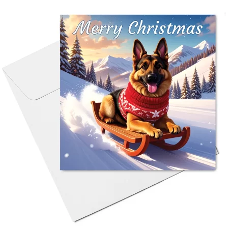 german shepherd dog christmas card