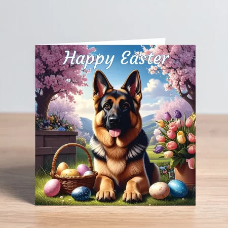 german shepherd dog easter card