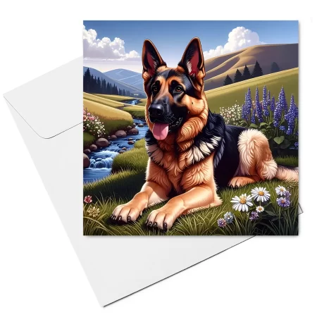 german shepherd dog note card & envelope