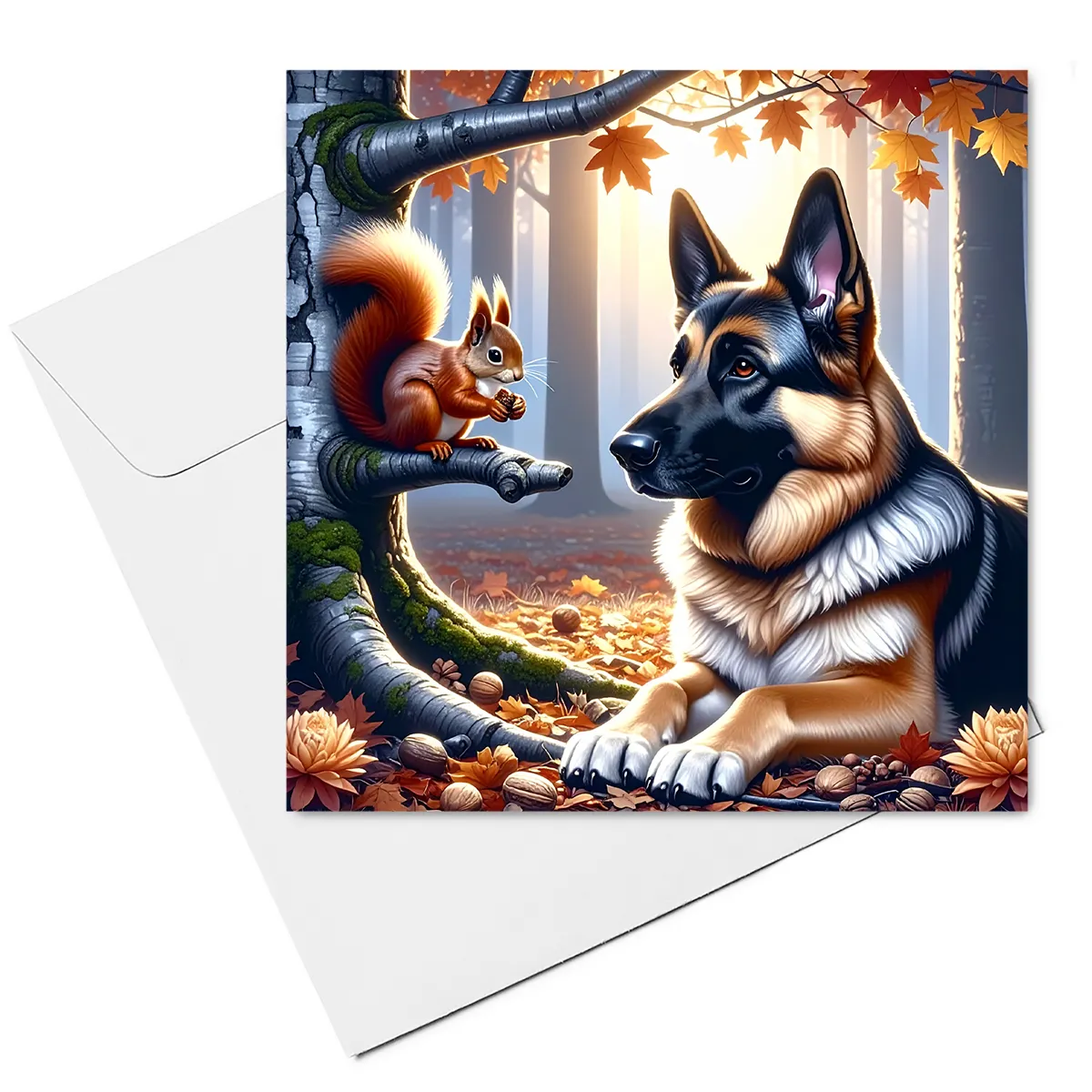 german shepherd dog note card & envelope
