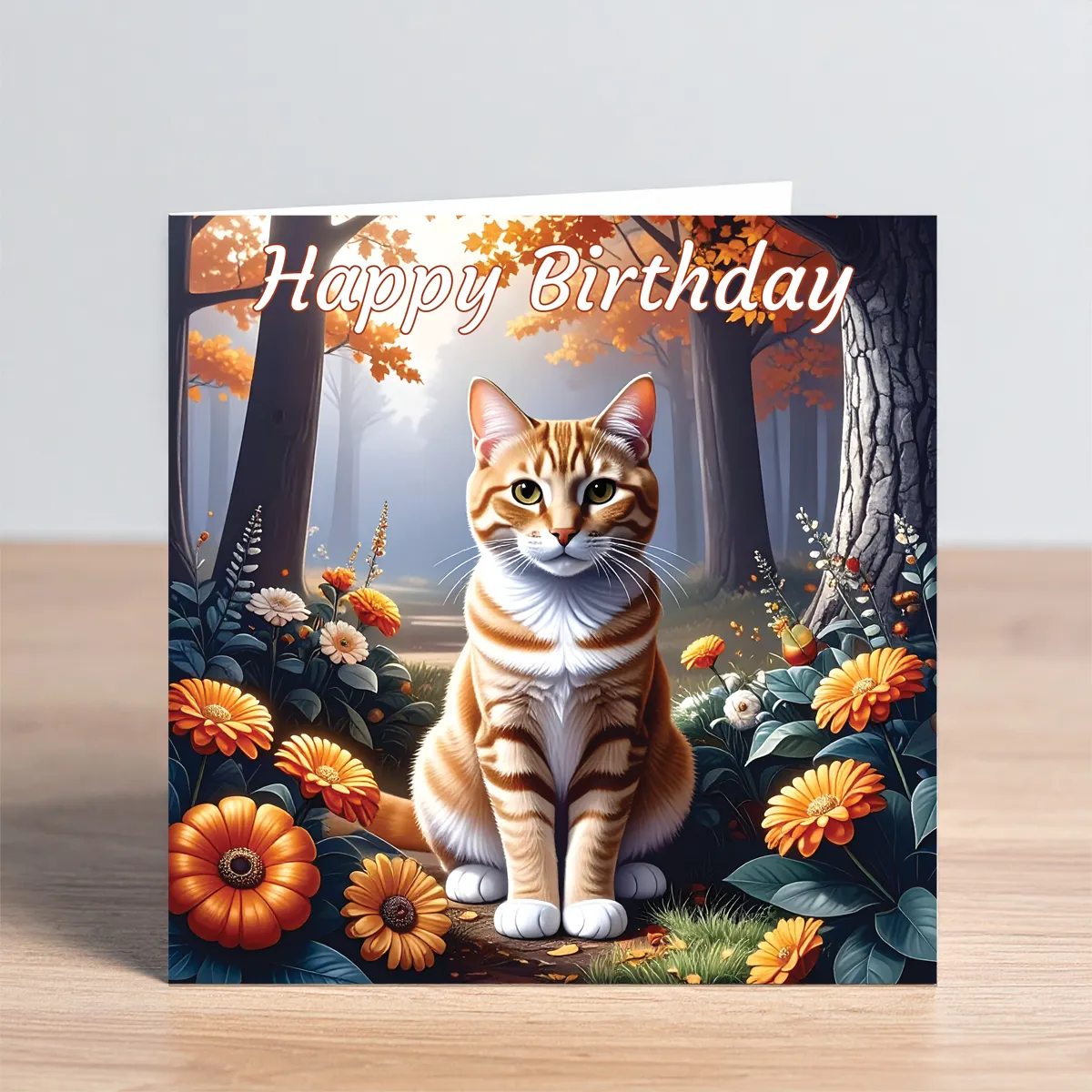 ginger cat birthday card