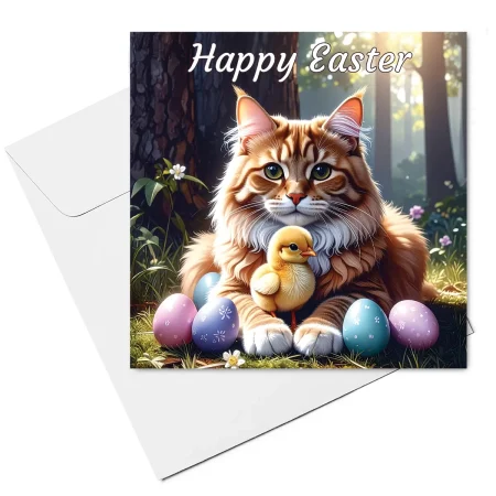 ginger cat easter card & envelope