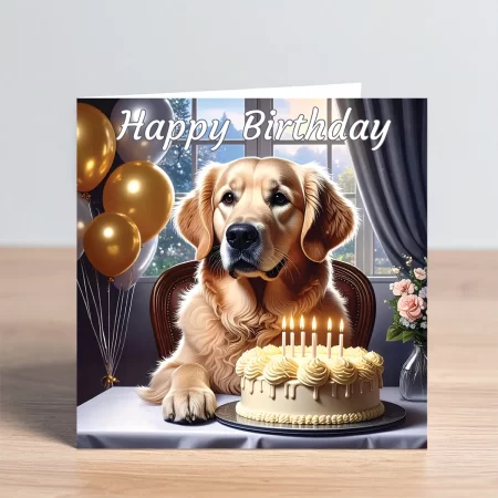 golden retriever birthday card