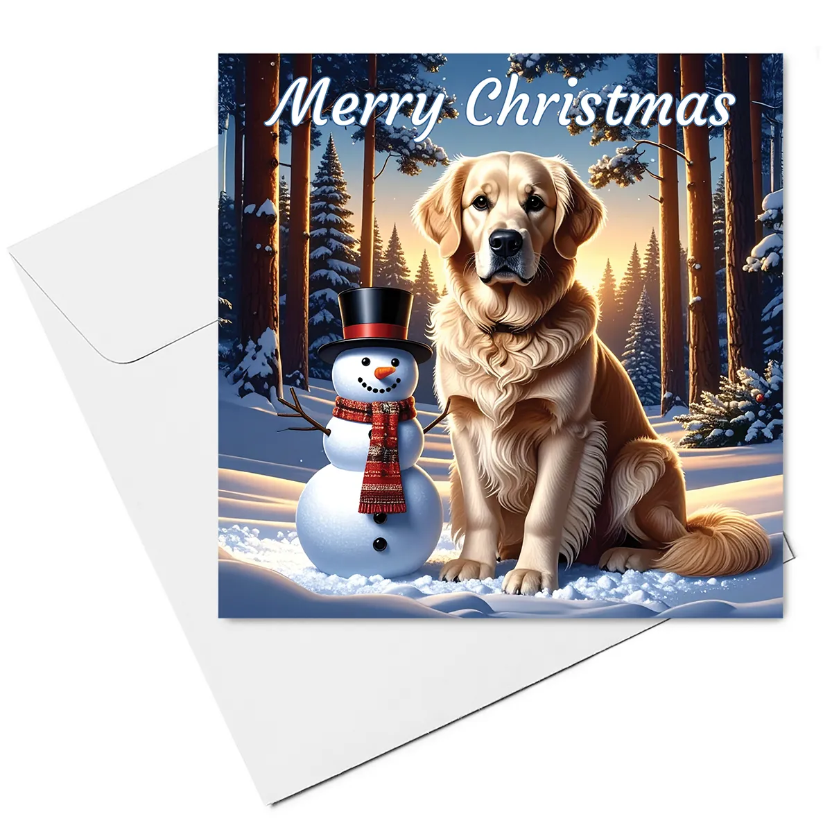 golden retriever card & envelope