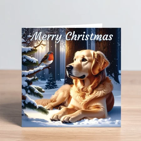 golden retriever christmas card