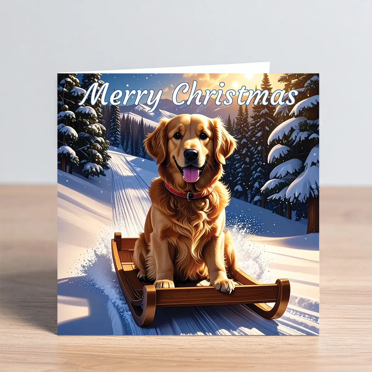 golden retriever christmas card