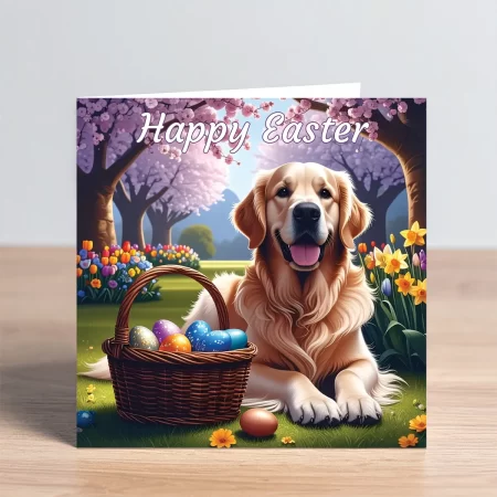 golden retriever easter card