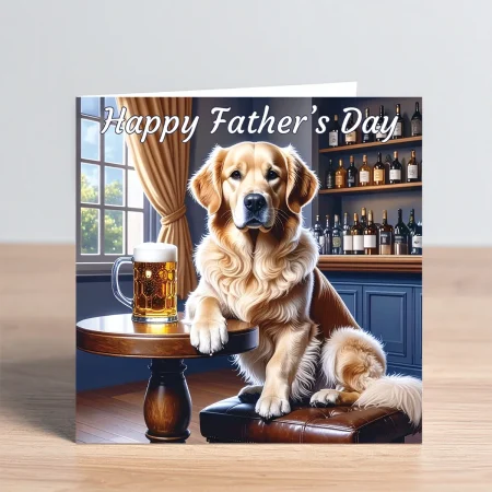golden retriever fathers day card