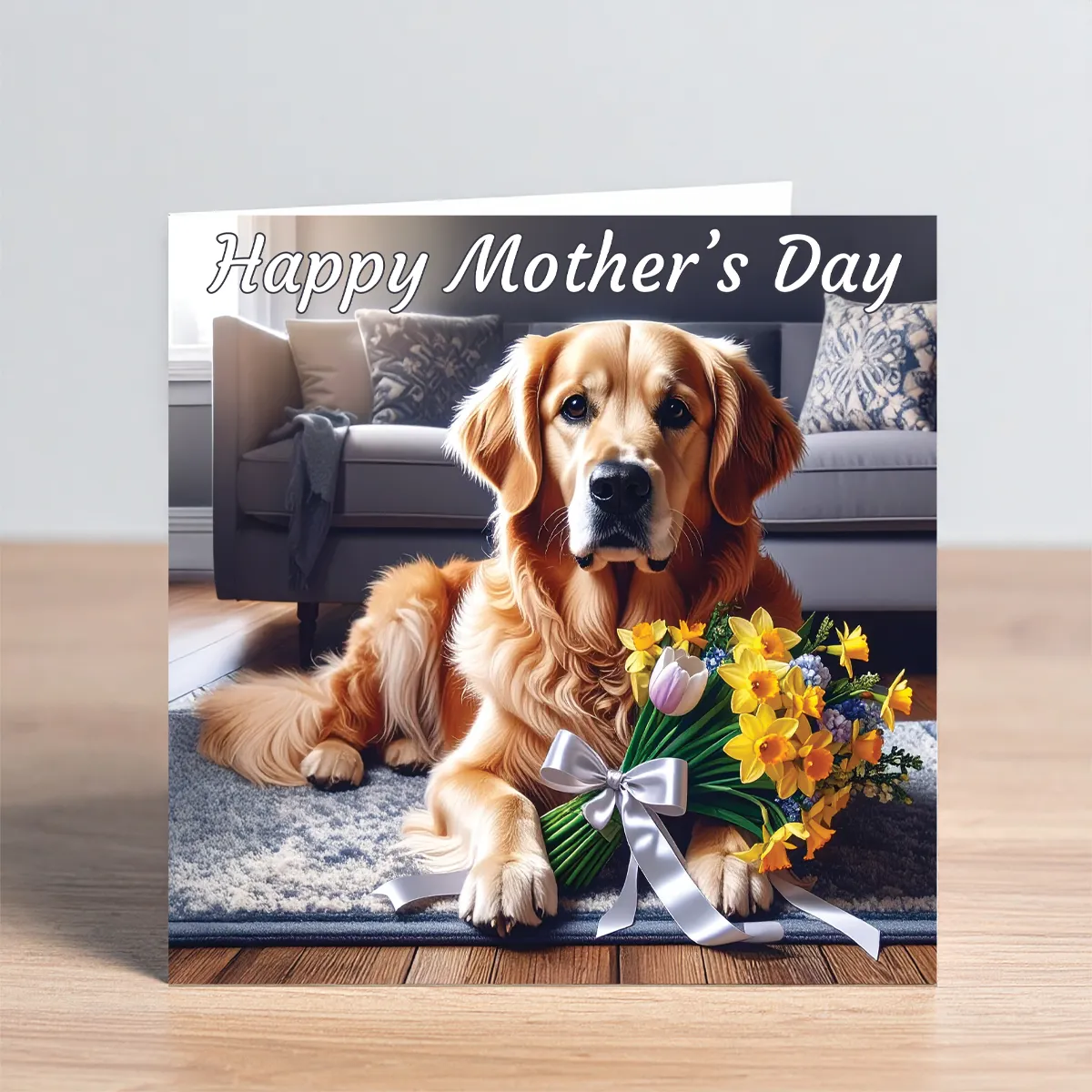golden retriever mothers day card