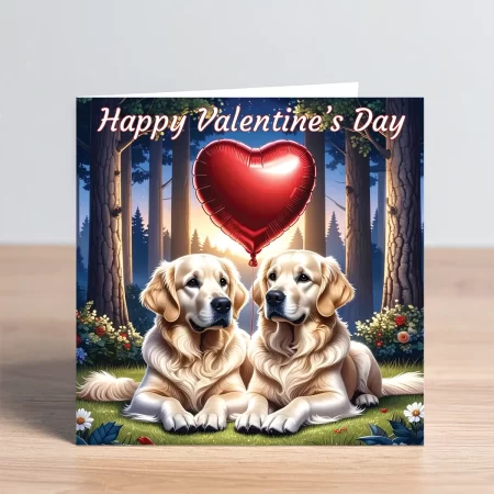 golden retriever valentine card