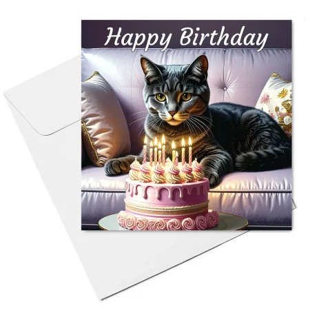 grey birthday card & envelope