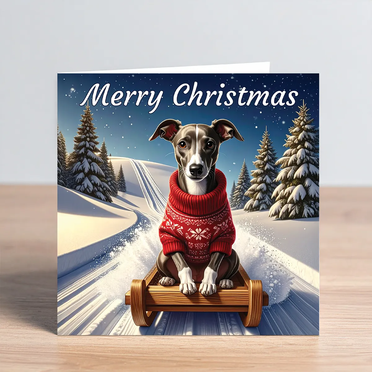 italian greyhound christmas card