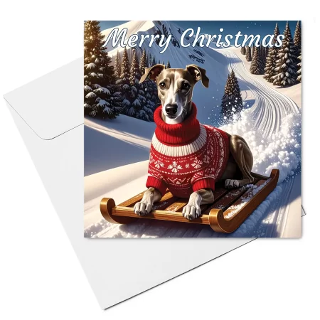 greyhound christmas card & envelope