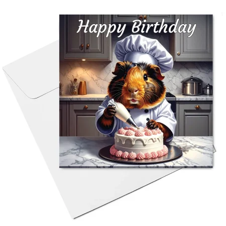 guinea pig birthday card & envelope
