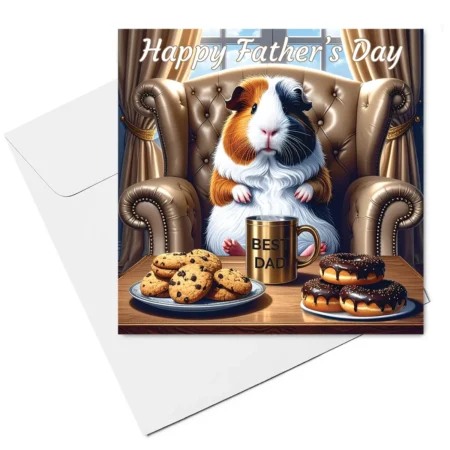 guinea pig fathers day card & envelope