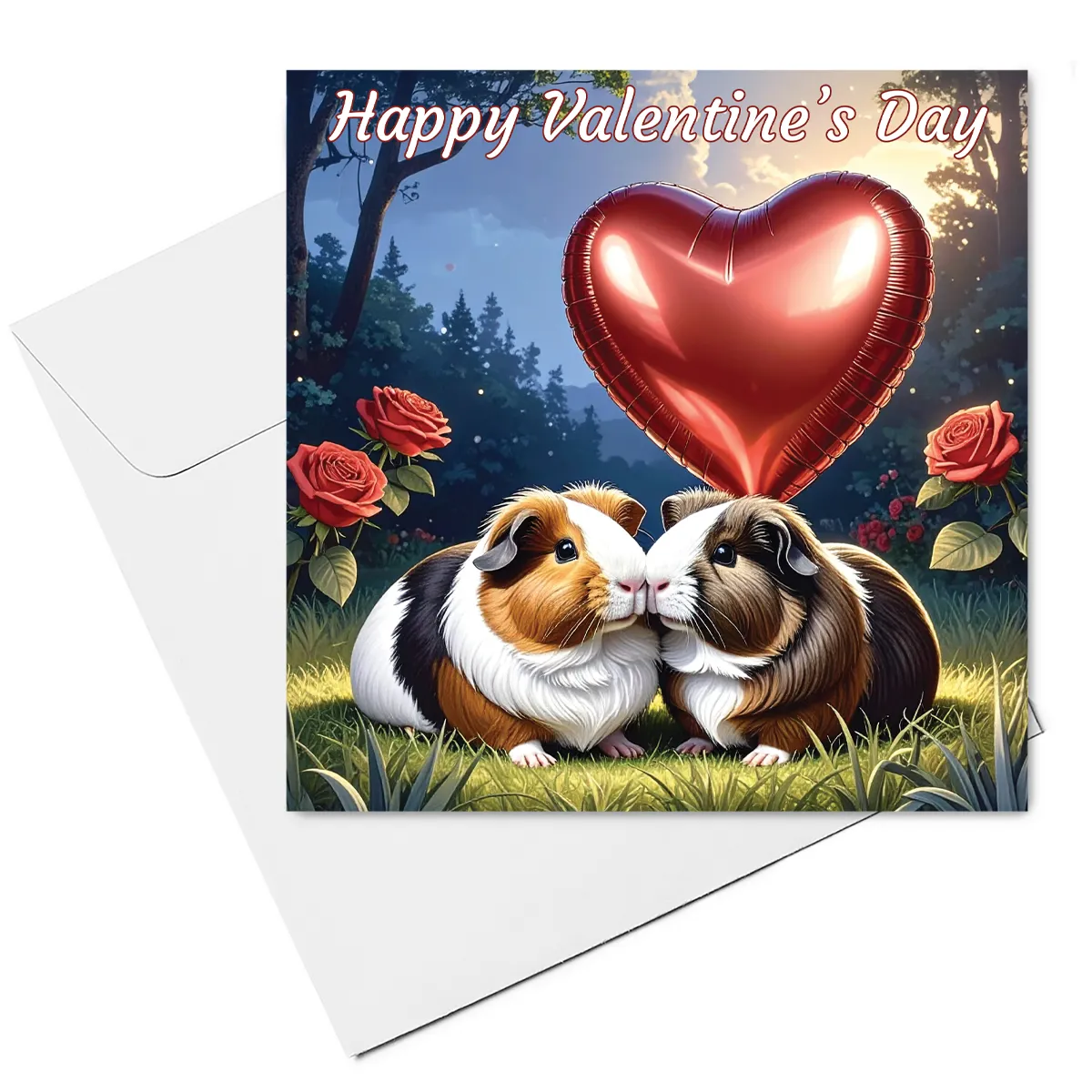 guinea pig valentine card & envelope