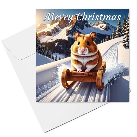 hamster christmas card & envelope