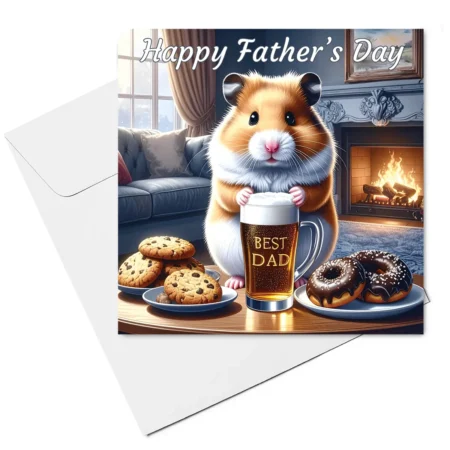 hamster fathers day card & envelope