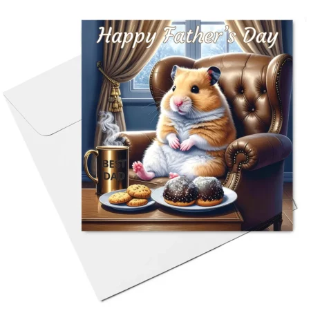 hamster fathers day card & envelope