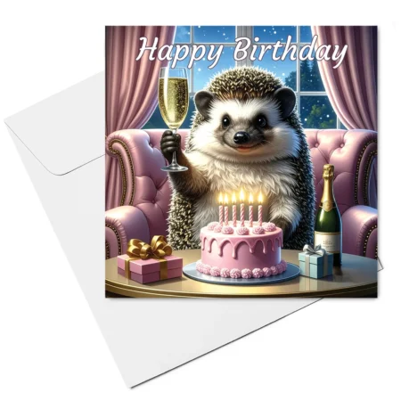 hedgehog birthday card & envelope