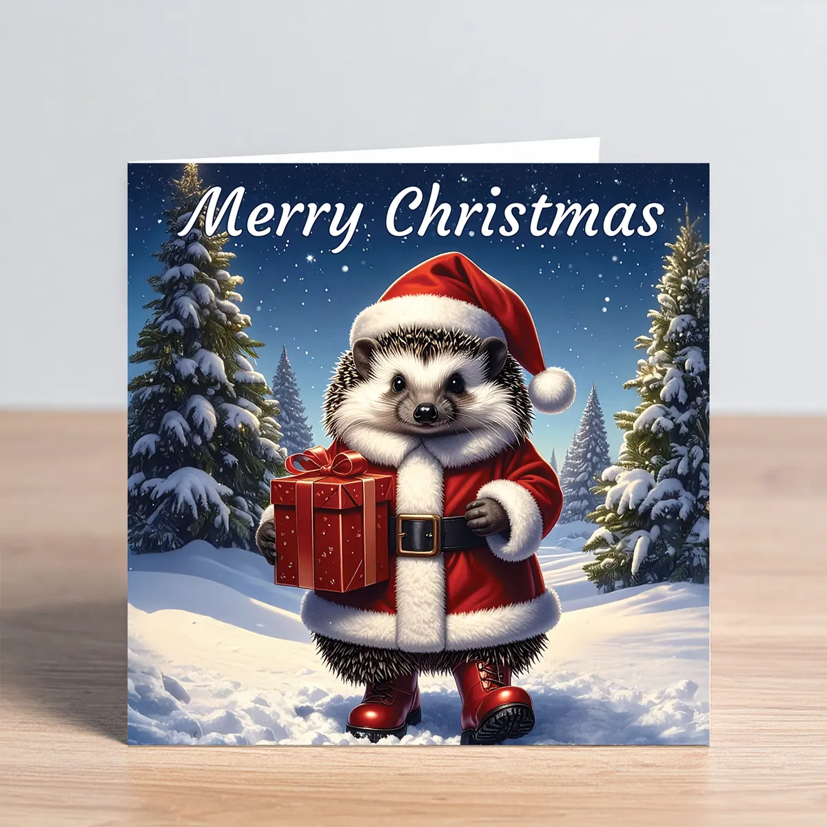 hedgehog christmas card