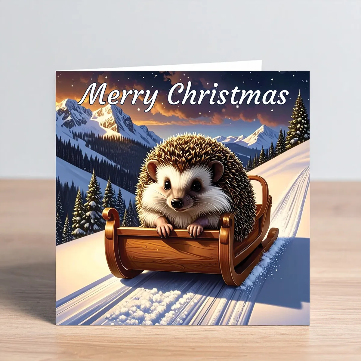 hedgehog christmas card