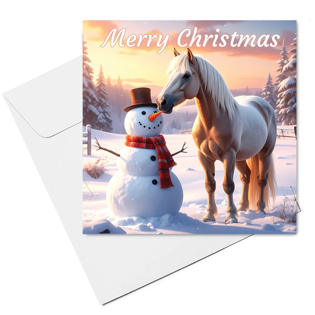 horse christmas card with envelope