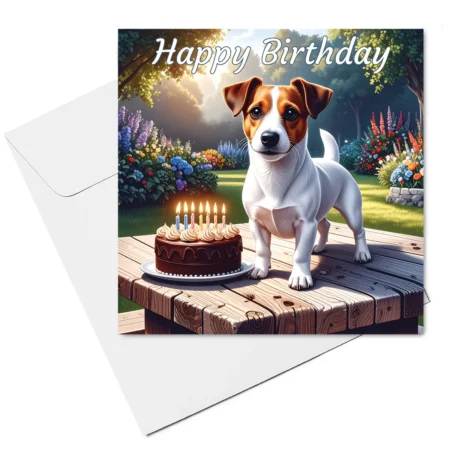 jack russell terrier birthday card & envelope