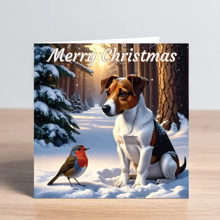 Jack russell terrier christmas card