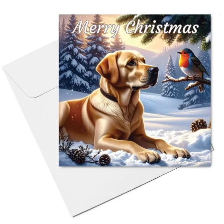 labrador christmas card & envelope